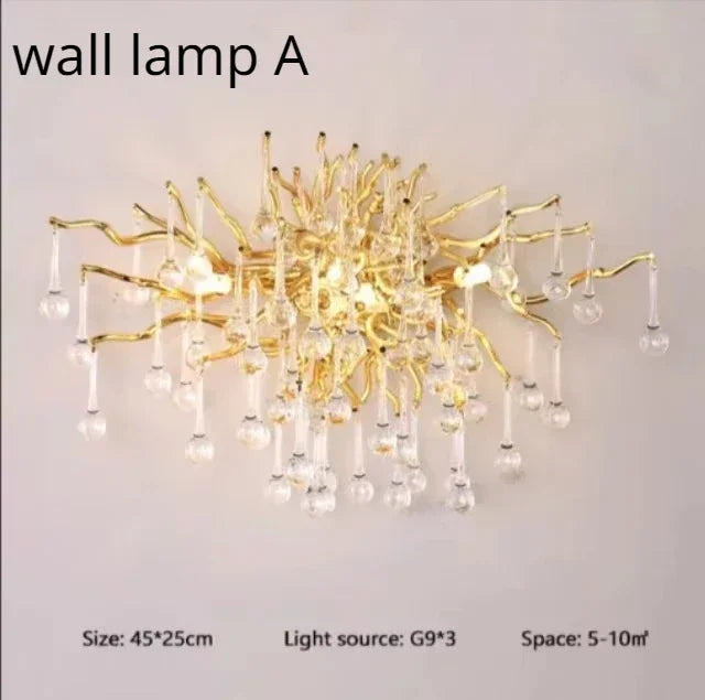 Afralia™ Modern Luxury Gold LED Crystal Chandelier for Living Room