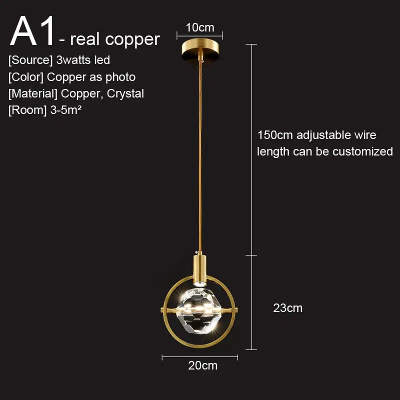 Afralia™ Crystal Pendant Lights Kitchen Fixture for Living Room, Dining Room, and Bedside