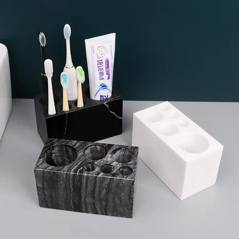 Marble Toothbrush Holder Cup Mug for Family Bathroom by Afralia™