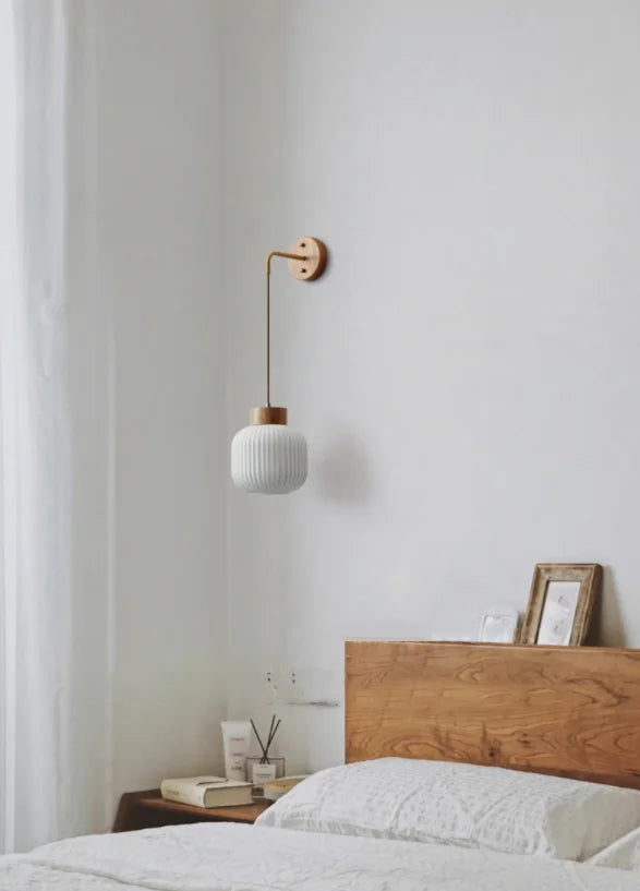 Afralia™ Solid Wood LED Wall Lamp for Home Decor and Lighting in Minimalist Wabi-sabi Style