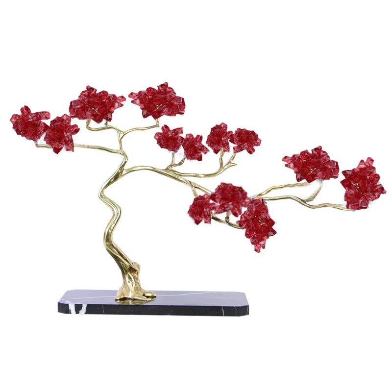 Afralia™ Crystal and Brass Metal Decorative Figurine for Room Decoration