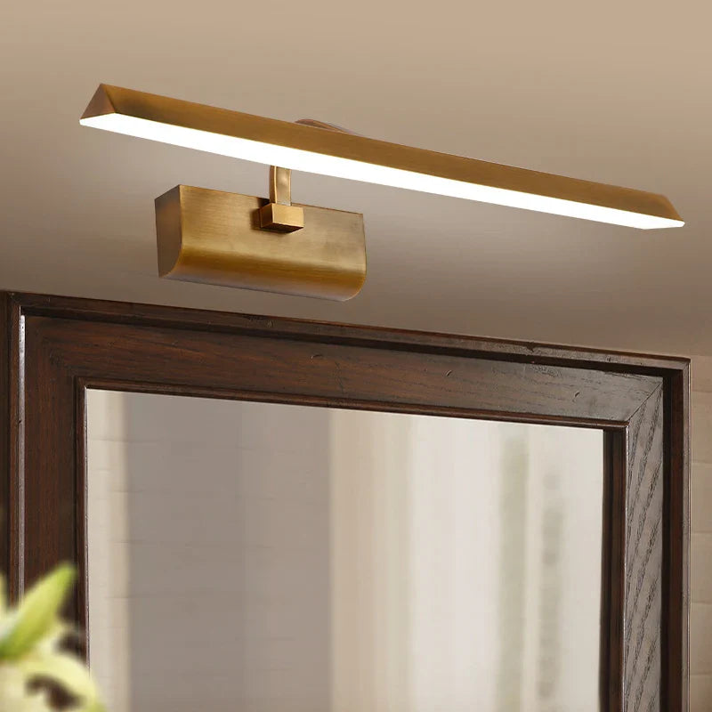 Afralia™ Triangle LED Mirror Light 8W 41CM Vintage Bronze Wall Light
