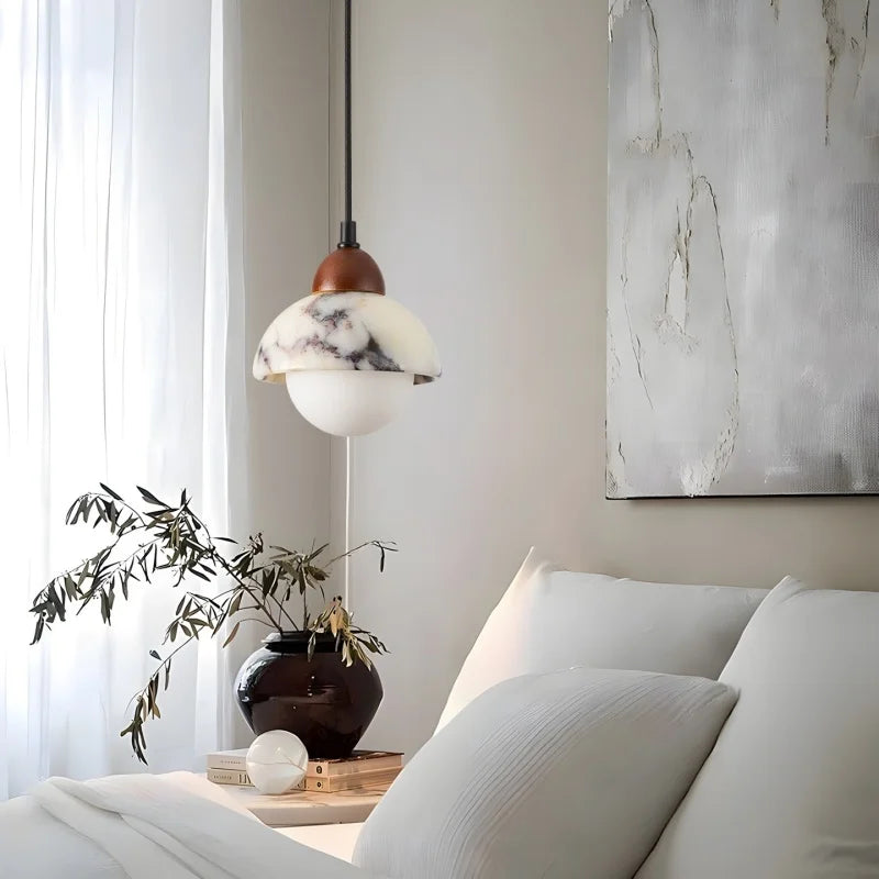 Afralia™ Glass Ball LED Pendant Light for Bedroom Dining Room Kitchen - Vintage Hanging Fixture