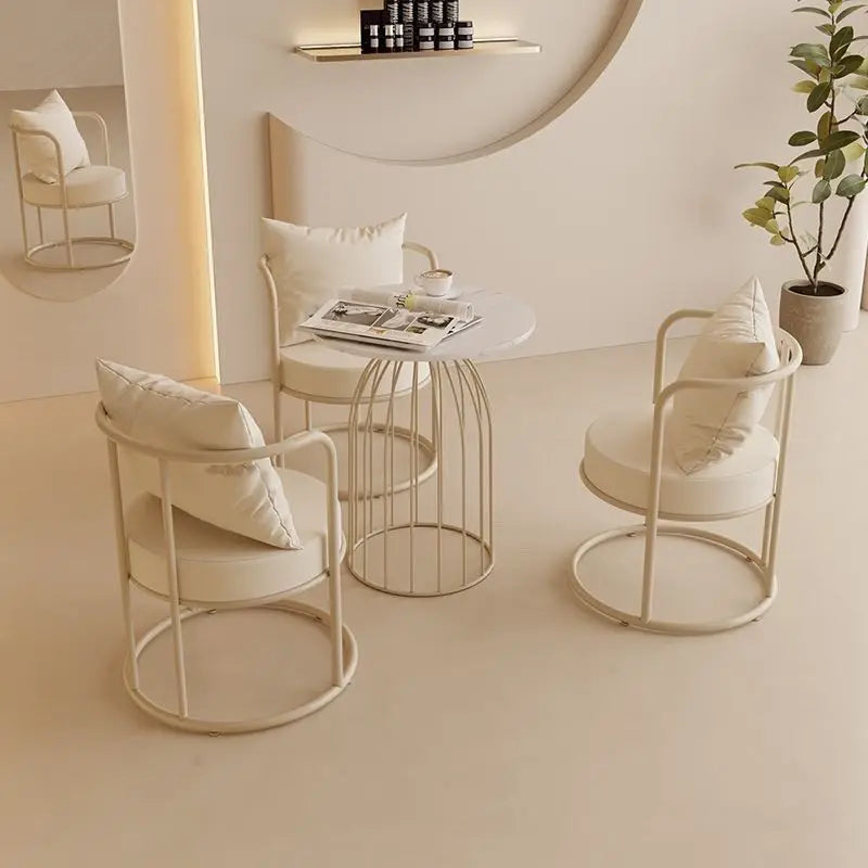 Nordic White Dining Chairs by Afralia™