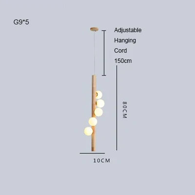 Afralia™ Nordic Wood G9 LED Chandeliers for Home Dining Decor