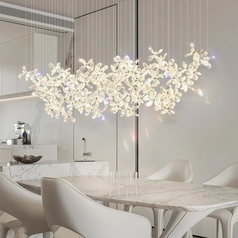Afralia™ Crystal LED Chandelier: Modern Luxury Flower Shaped Decorative Lighting