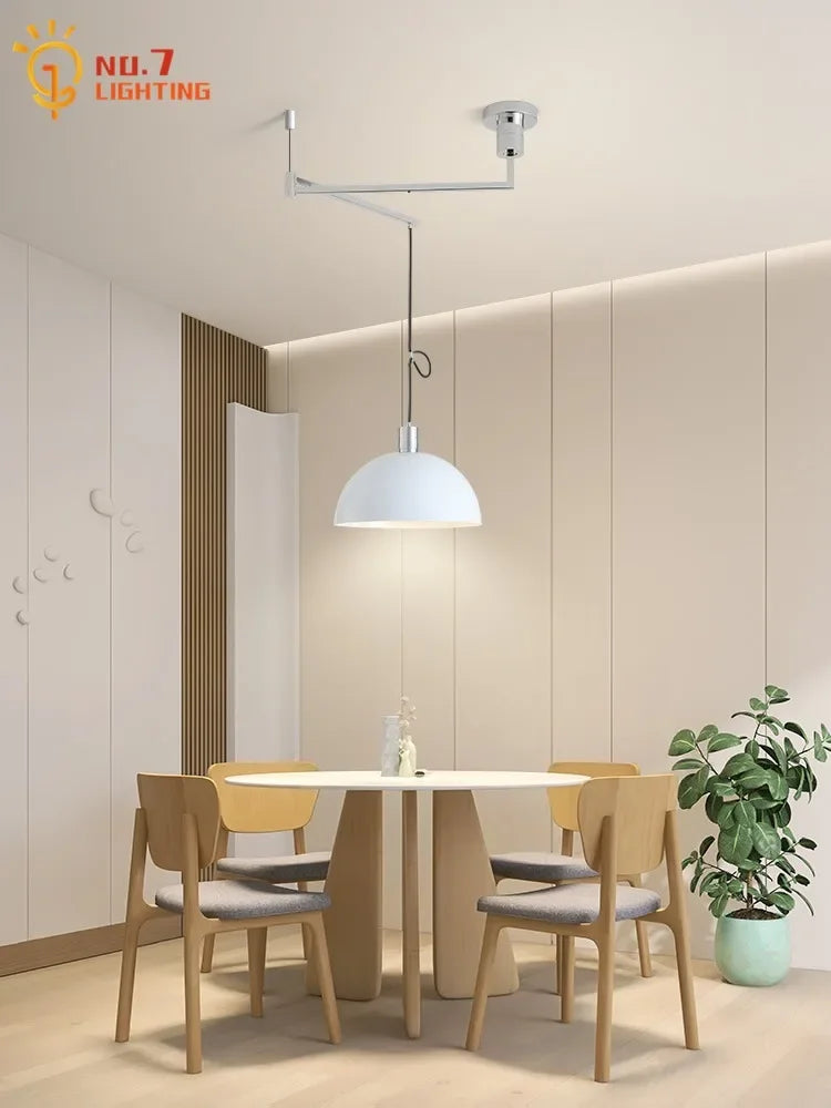 Afralia™ Retractable Pendant Lights LED E27 Modern Hanging Lamp for Restaurant, Living Room, Cafe