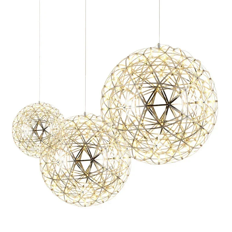 Afralia™ Spark Ball LED Pendant Light: Modern Stainless Steel Chandelier for Home Decor