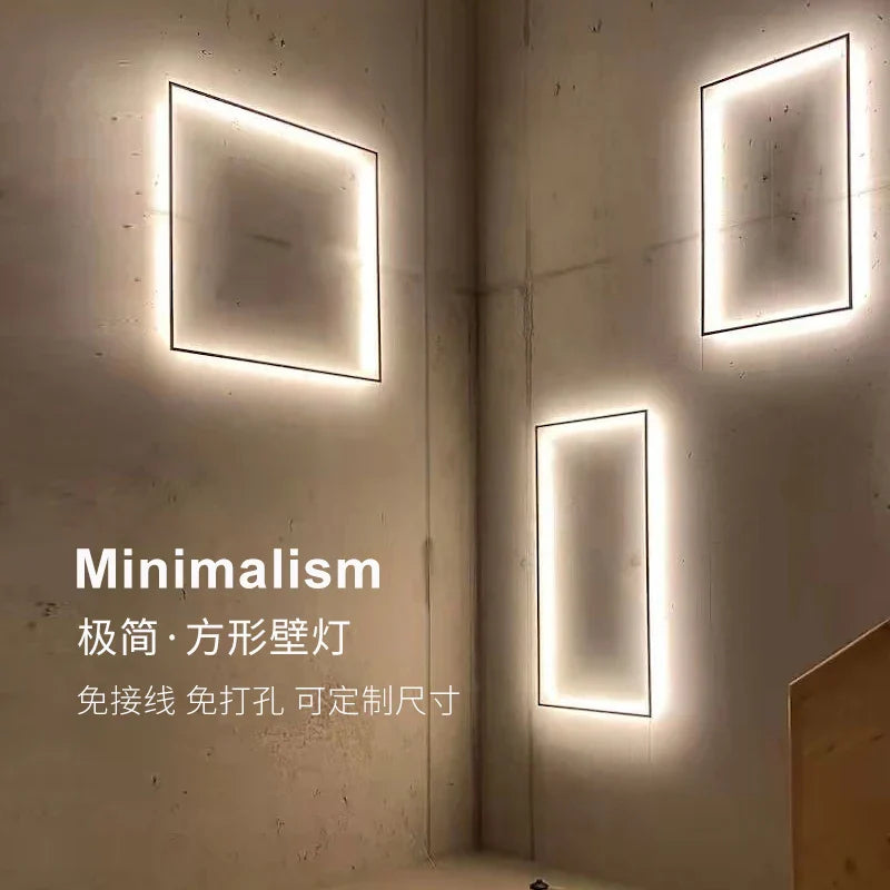 Afralia™ Square LED Wall Lights Modern Living Room Bedroom Indoor Lighting