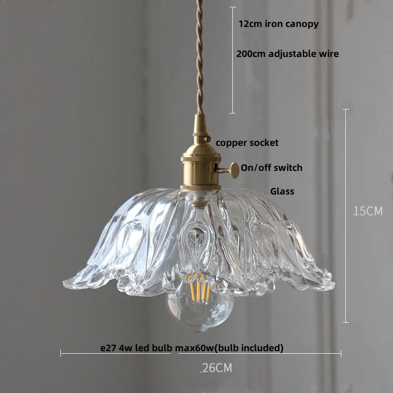 Afralia™ Clear Glass LED Pendant Light Fixture for Modern Home Decor