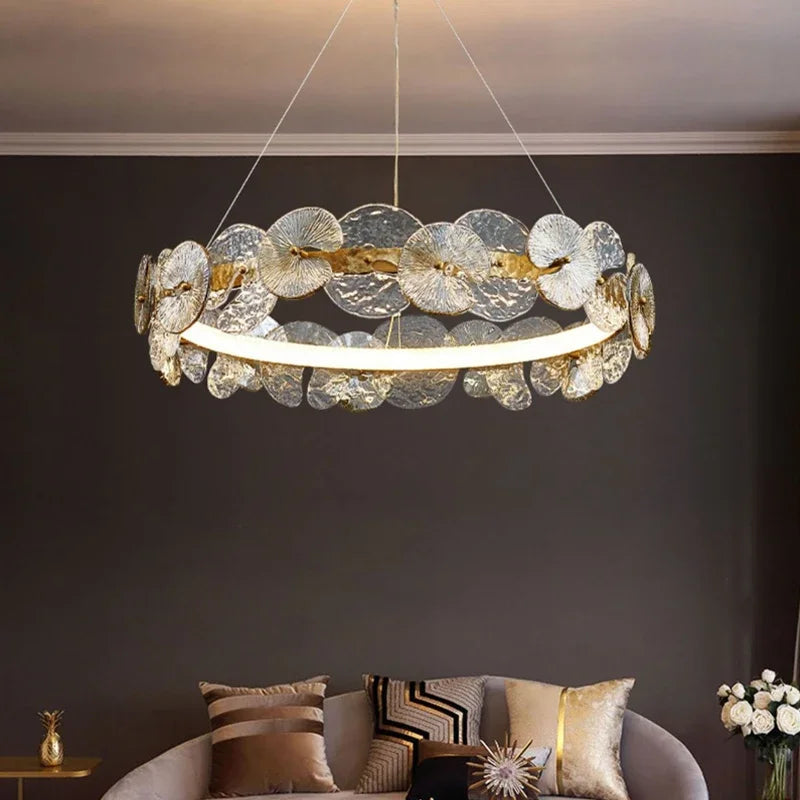 Afralia™ LED Flower Design Ceiling Chandelier for Modern Living Room Bedroom Dining Area