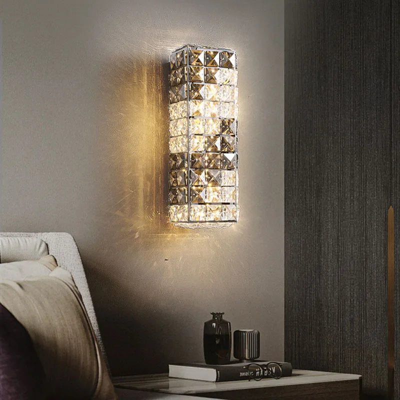 Afralia™ Crystal Mosaic Wall Lamp: Elegant LED Lighting for Living Room, Bedroom, and Hotel Lobby