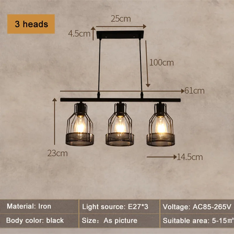 Afralia™ Industrial Loft Chandelier for Living Room Bedroom Coffee Shop Dining: 3/4/5 Heads