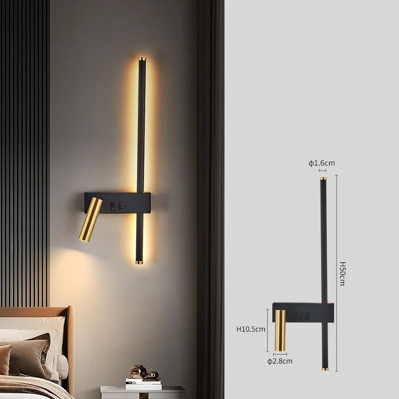 Afralia™ Nordic LED Wall Lamp for Living Room Bedroom Bedside Reading