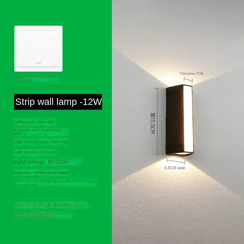 Afralia™ Outdoor Aluminum Wall Light - Waterproof Garden Wall Lamp