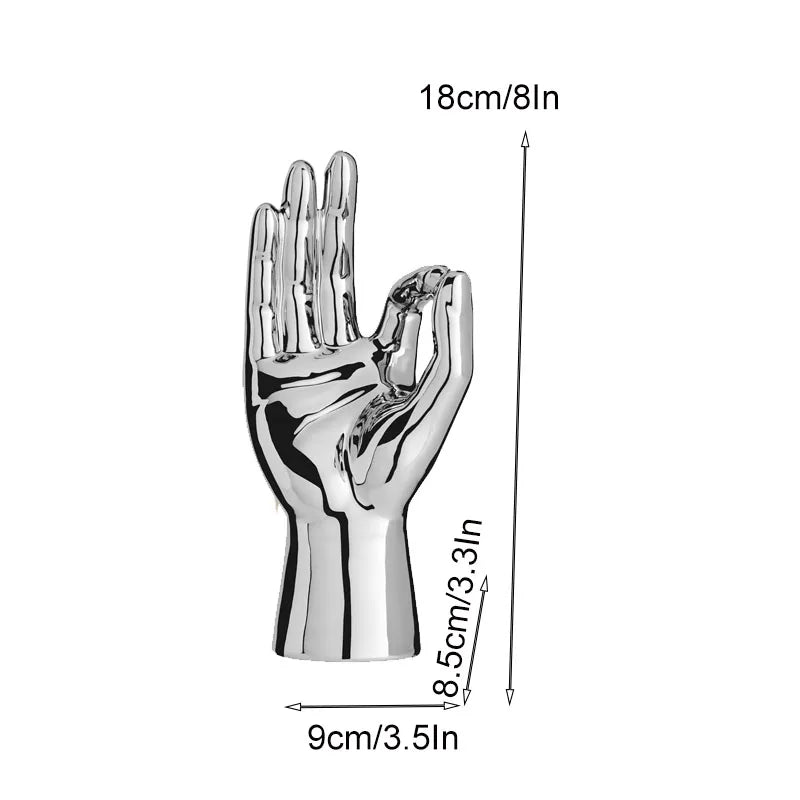 Afralia™ Hand Love Gesture Figurine Sculpture Home Desktop Decor