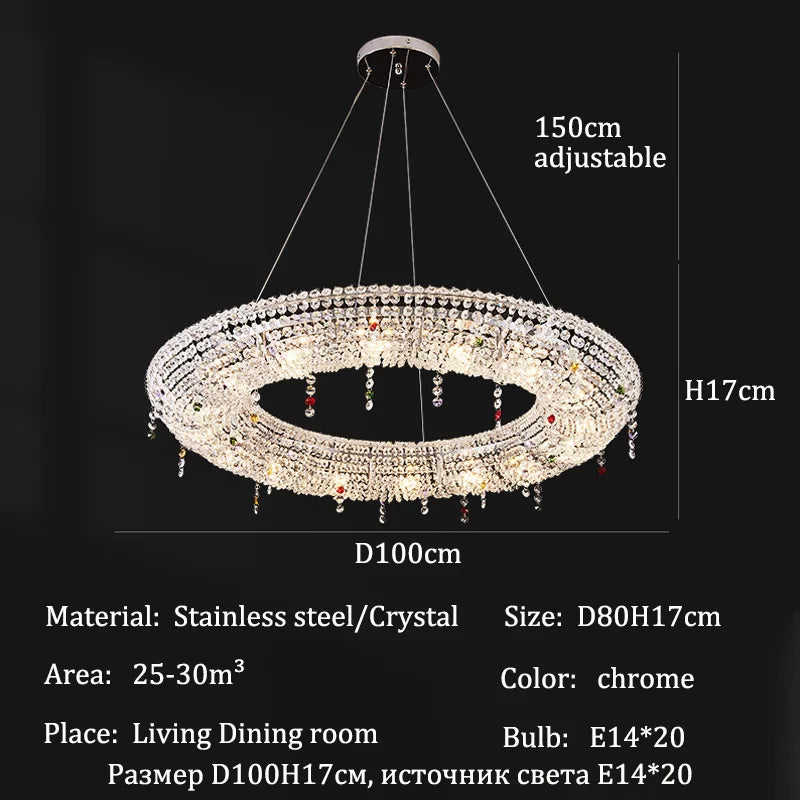 Afralia™ Italian Crystal Chandeliers LED Ceiling Pendant Lamps Indoor Luxury Lighting