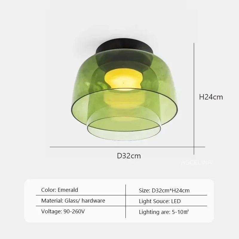 Afralia™ Nordic Glass Bowl LED Ceiling Light for Home Decor Luminaires