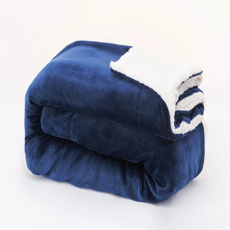 Afralia™ Flannel Lamb's Wool Throw Blanket: Soft, Warm, & Cozy for Sofa, Bed, or Travel