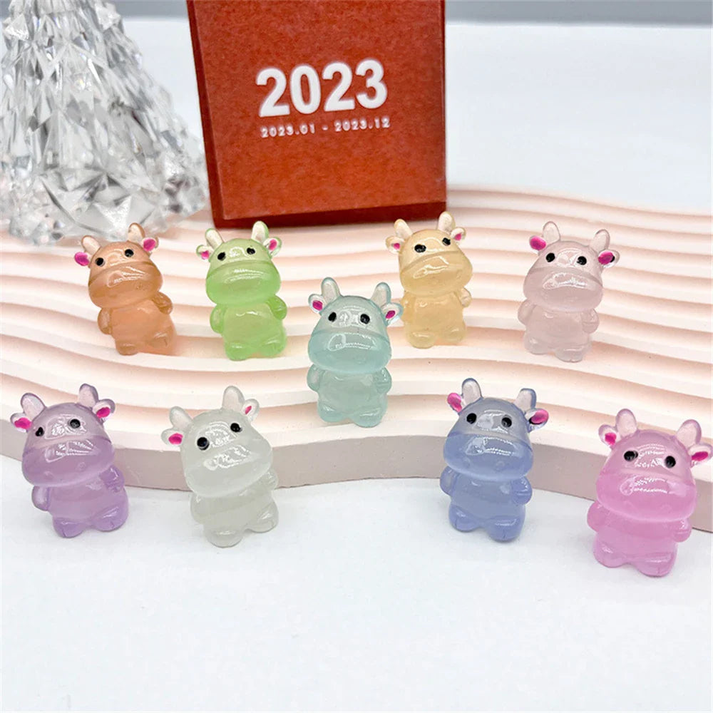 Afralia™ Fluorescence Micro Rabbit Figurine: Miniature Room Decor Ornaments