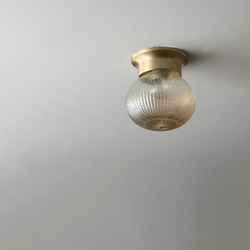 Afralia™ Copper Glass Ball LED Ceiling Light - Modern Style Indoor Lighting Fixtures