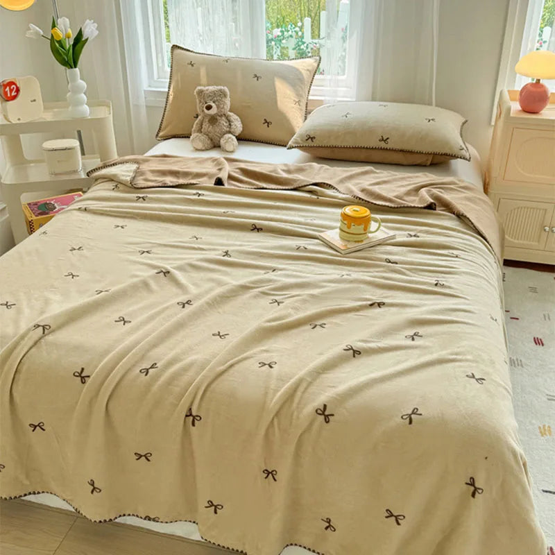 Afralia™ Cozy Coral Fleece Blanket: Perfect for Dorm, Home, or Sofa