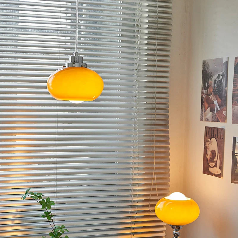 Afralia™ Modern Bauhaus Glass Pendant Chandelier Light for Home Decor in Orange