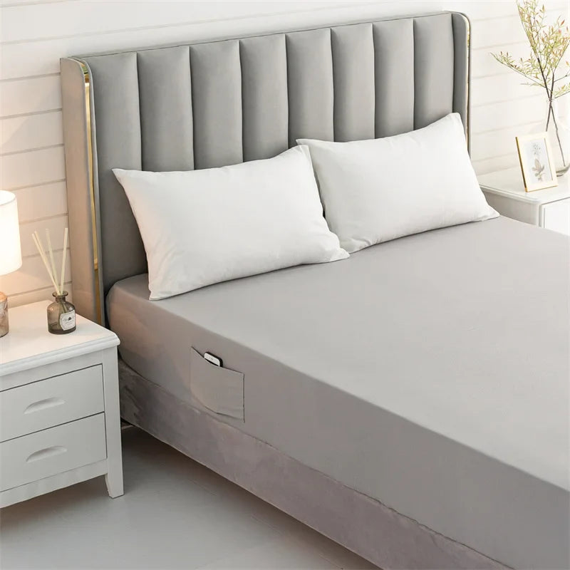 Afralia™ Luxe Sanding Fitted Sheet: High-Quality King Queen Bed Linen