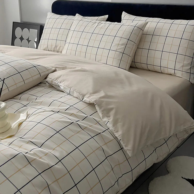 Afralia™ 100% Cotton Geometric Printed Bed Set - Single Queen Size Bedding