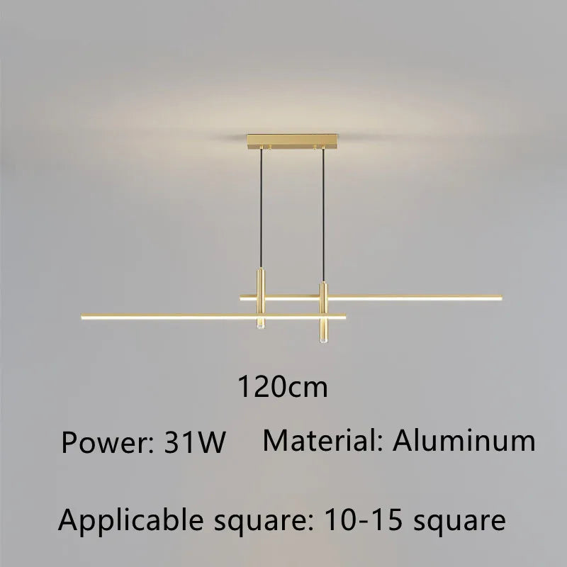 Afralia™ Modern Black Gold LED Pendant Light for Kitchen Dining Chandelier Home Decor