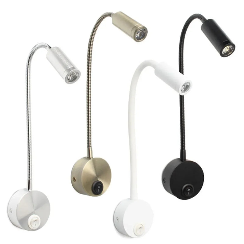 Afralia™ LED Bedside Wall Sconces 3W Reading Lamp Night Light Fixture