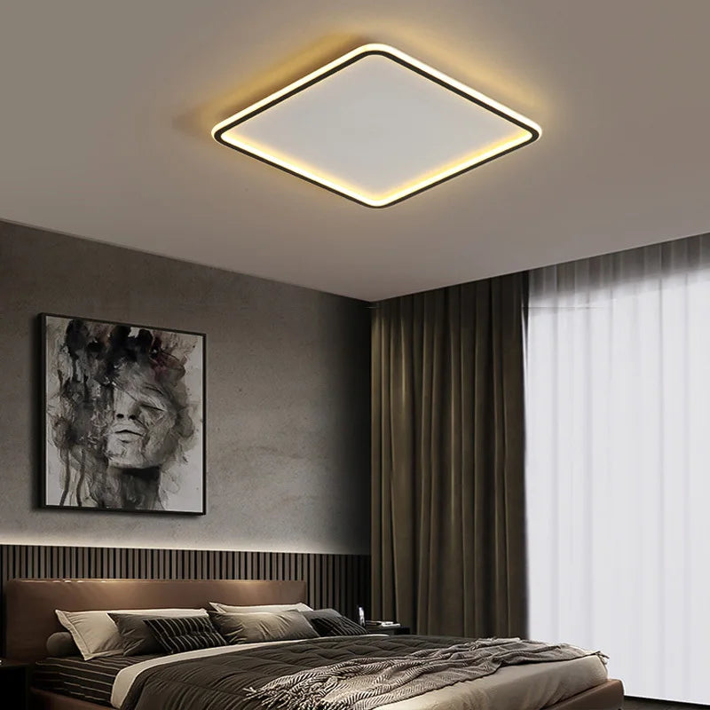 Afralia™ Square LED Ceiling Chandelier for Home Decor & Living Room Lighting