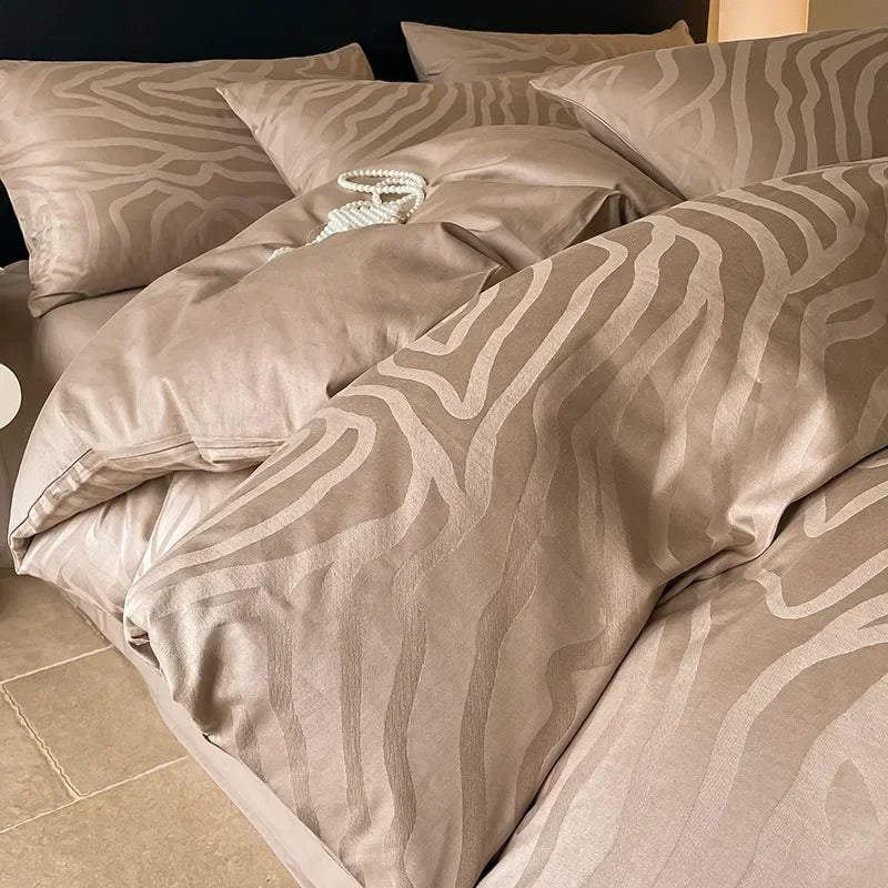Afralia™ Luxury Jacquard Satin Cotton Bedding Sets for Adults