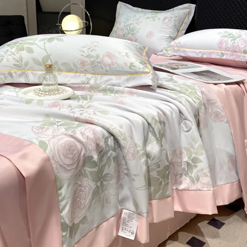 Afralia™ Silky Washed Summer Quilt - Skin-Friendly & Breathable Light Luxury Comforter