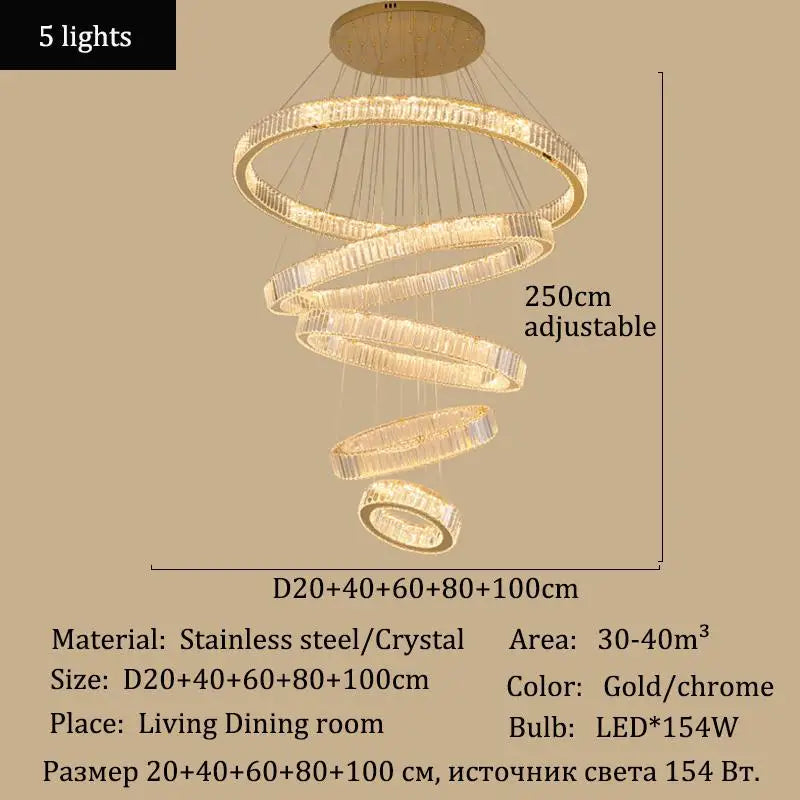 Afralia™ Crystal LED Ceiling Chandelier for Living Room & Bedroom Lighting