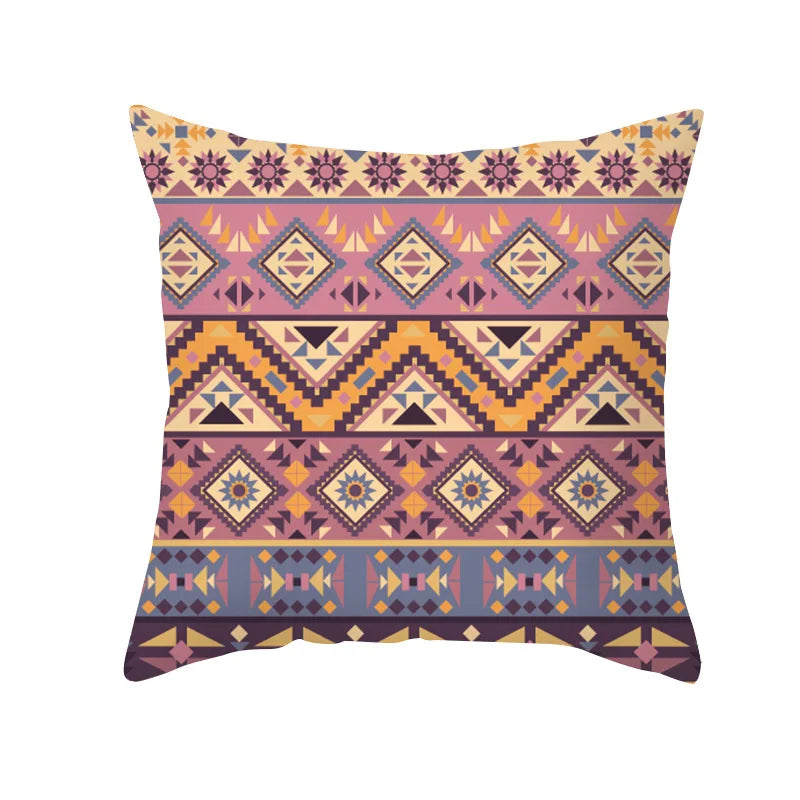 Afralia™ Geometric Pattern Sofa Pillowcase - Modern Decorative Ethnic Pillow Cover