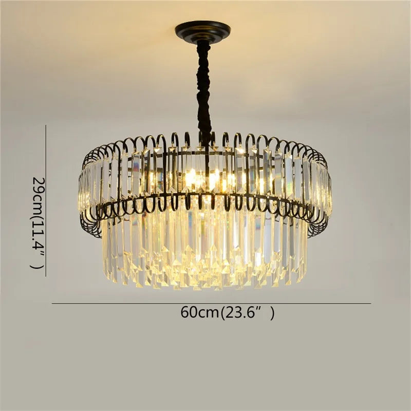 Afralia™ Light Luxury Crystal Chandelier for Dining, Living, & Bedroom - Modern, Simple Design