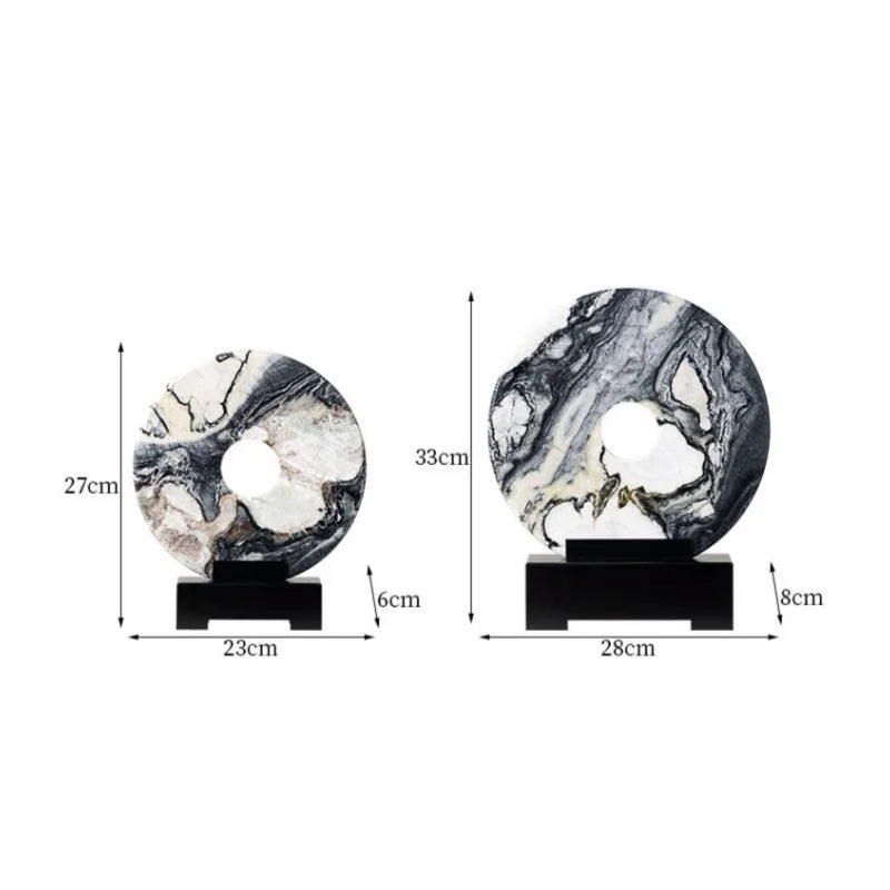 Afralia™ Marble Round Sculpture - Home Decor Handicraft Figurine