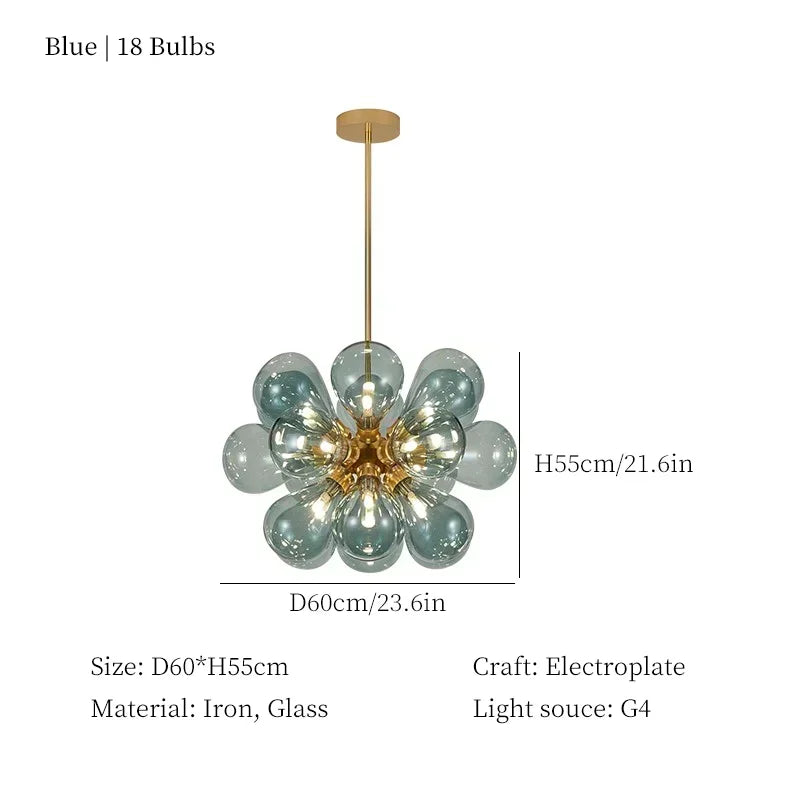 Afralia™ Nordic Molecular Bubble Glass Pendant Light
