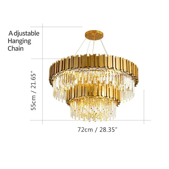 Afralia™ Gold Black Crystal Chandeliers LED Ceiling Light for Luxe Living & Hospitality