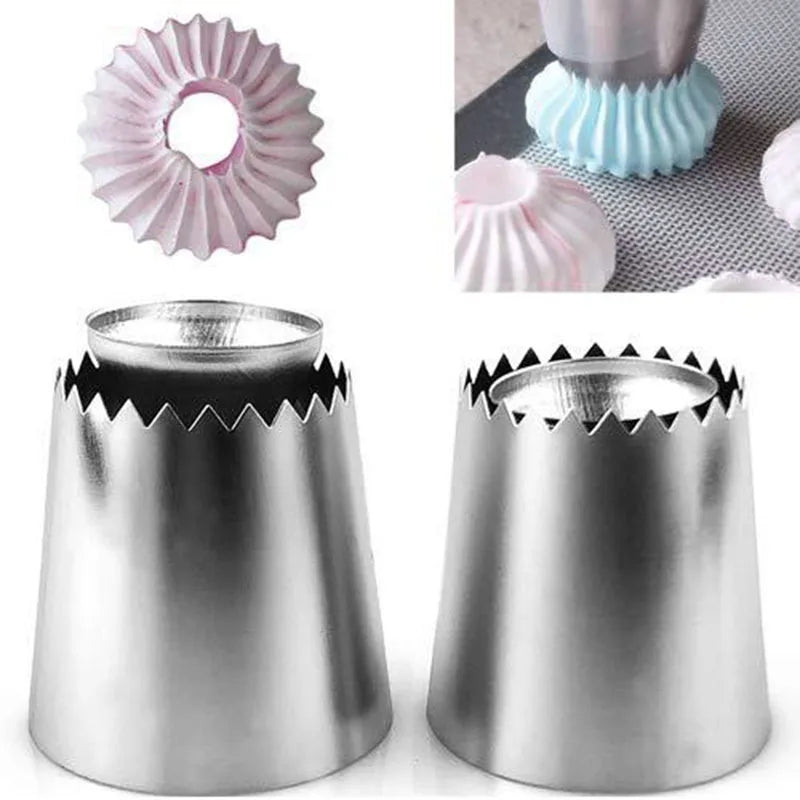 Afralia™ Stainless Steel Cookie Hollow Flower Nozzle - Creative Cake Decoration