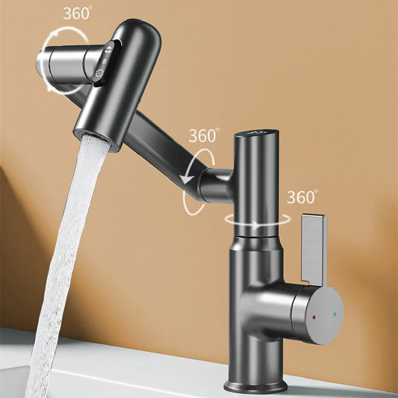 Afralia™ LED Basin Faucet 360 Rotation Multi-function Mixer Tap for Bathroom