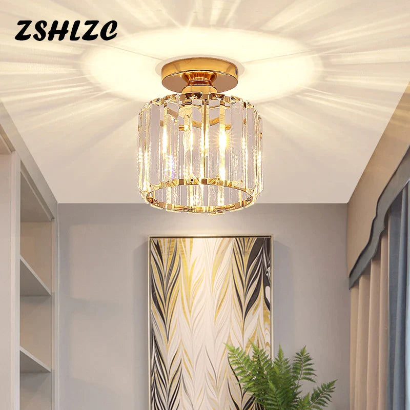 Afralia™ Crystal LED Chandelier for Aisle, Hallway, and Living Spaces