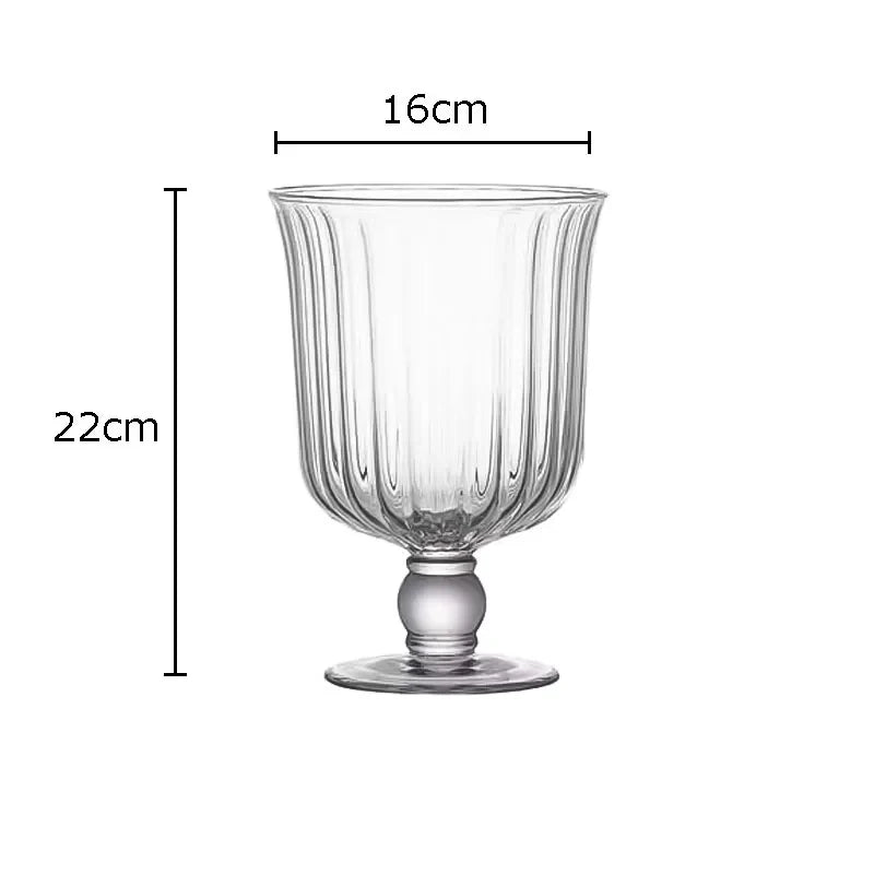 Afralia™ Tall Cup Glass Vase with Artificial Flowers for Desk Decoration