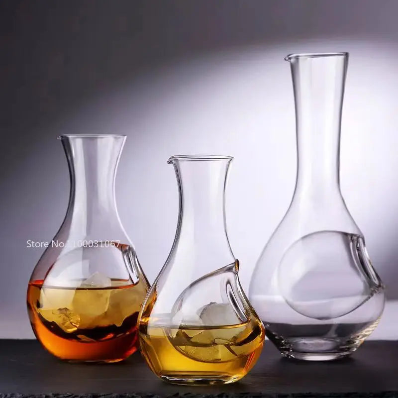 Afralia™ Crystal Glass Wine Decanter & Sake Glass Set- Hamster Nest Design