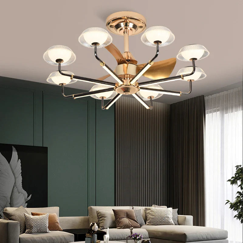 Afralia™ Tropics Fan Light Chandelier: Modern Simple Indoor Ceiling Board Summer Breeze Coastal Design