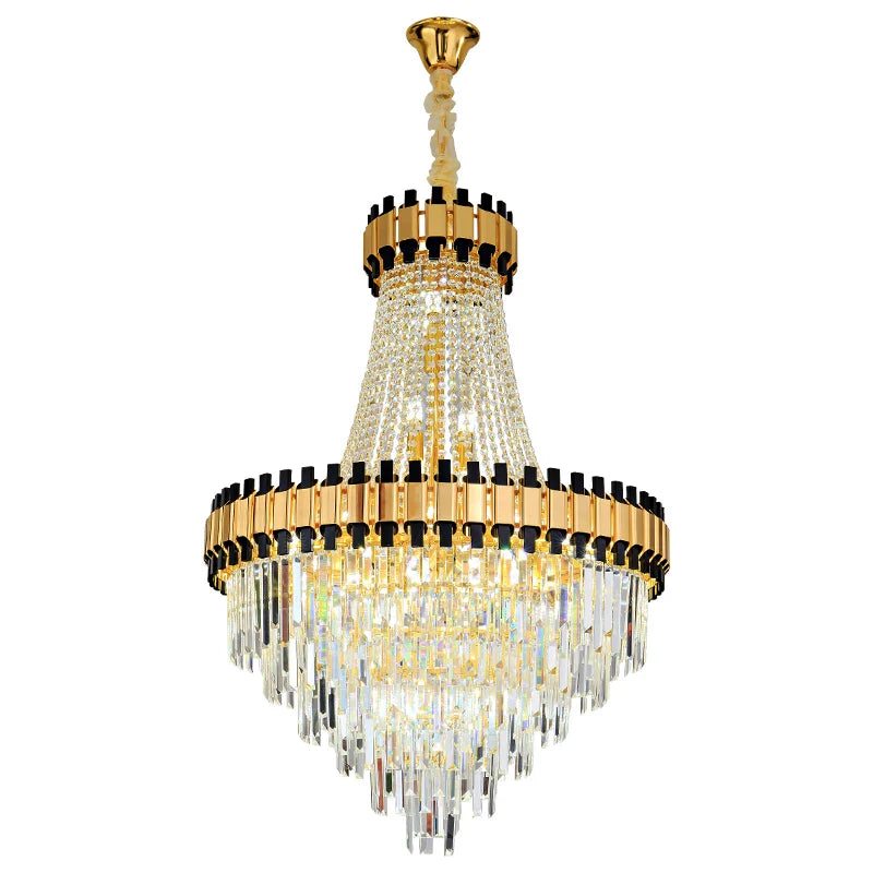 Afralia™ Crystal Chandelier for Duplex Villa Living Room with Intelligent Dimming