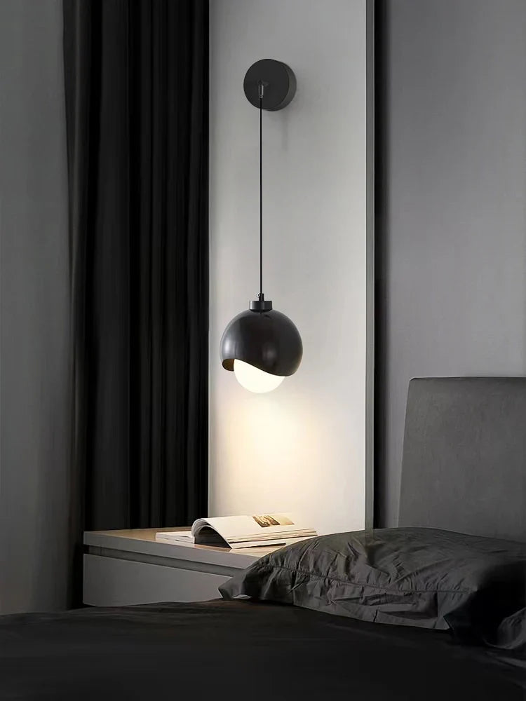 Afralia™ Nordic Brass Glass Ball Wall Light - Black Sconce Lamp for Bedroom, Living Room, Aisle