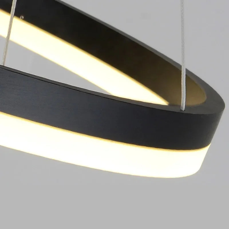 Afralia™ LED Circle Pendant for Living Room Dining Decor with Remote Control