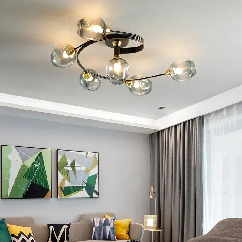 Afralia™ Nordic Glass Chandelier: Bedroom Dining Room Pendant Light Luminaires